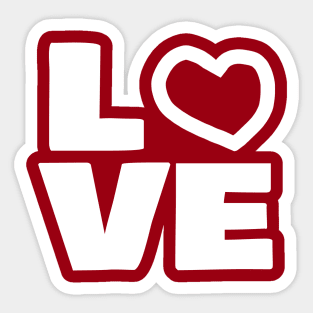 Love Heart Typography for Valentines Day Sticker